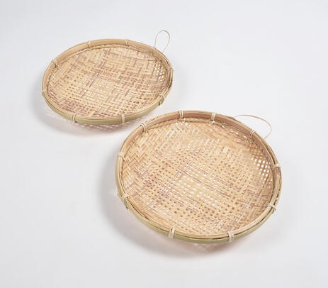 Woven bamboo trays