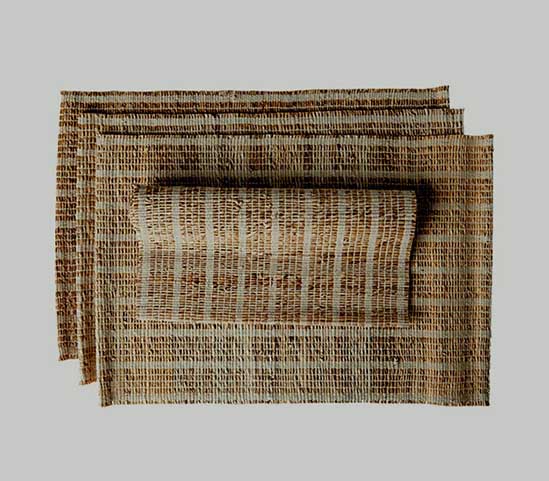 Striped banana fiber table mats