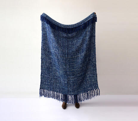 Woven recycled banana fabric throw