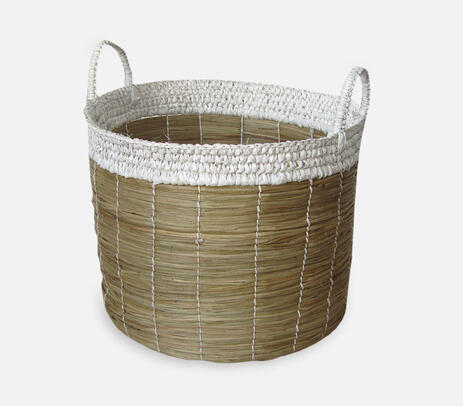 Handwoven banana basket planter