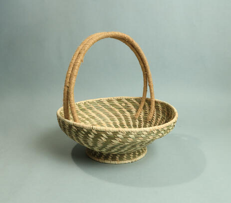Handwoven sabai grass basket