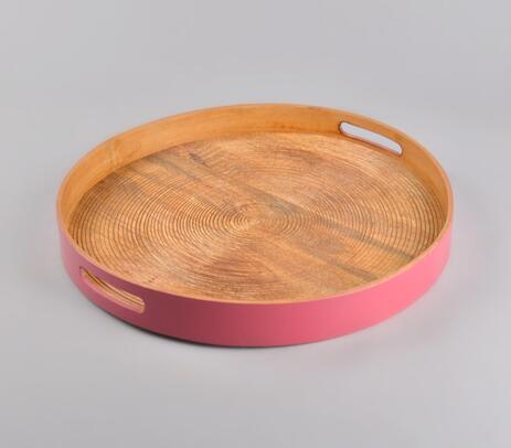 Turned wooden serving tray