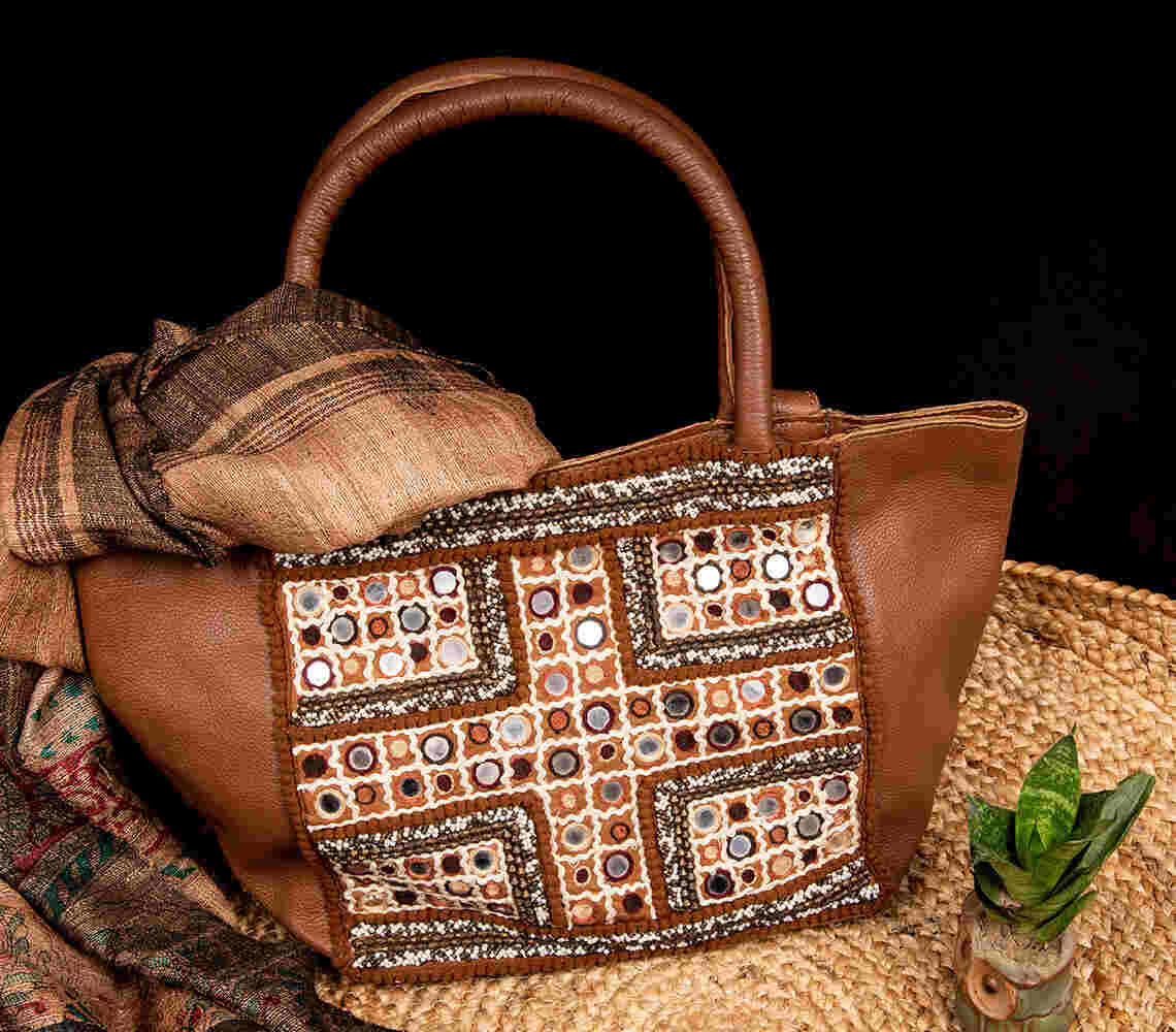Embellished leather bag