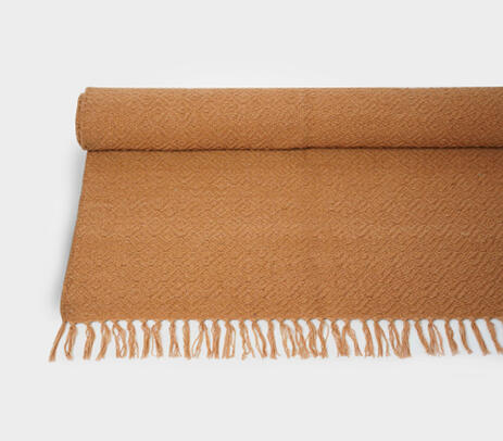 Handwoven cotton tan yoga mat