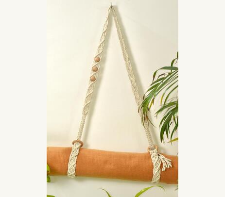 Macrame cotton yoga mat strap