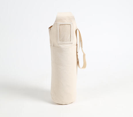 Hand stitched cotton canvas yoga mat bag