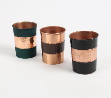 Copper colorblock drinking glasses
