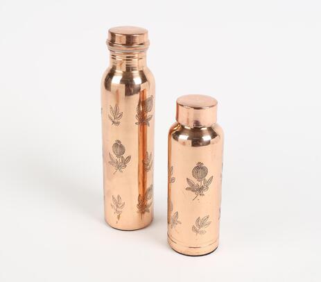 Copper floral bottles