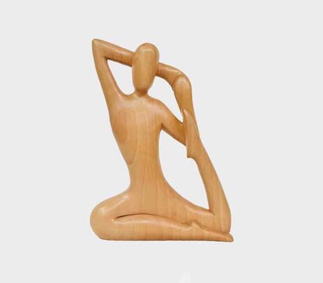 Hand carved wood yoga showpiece