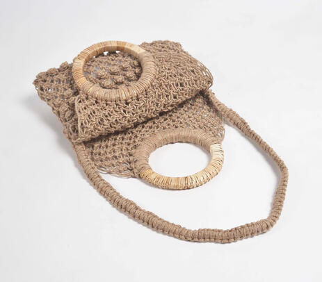 Macrame jute purse