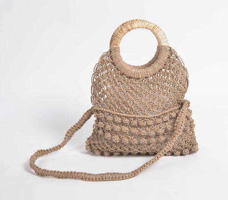 Macrame jute purse