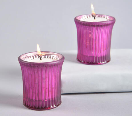 Ribbed glass votives