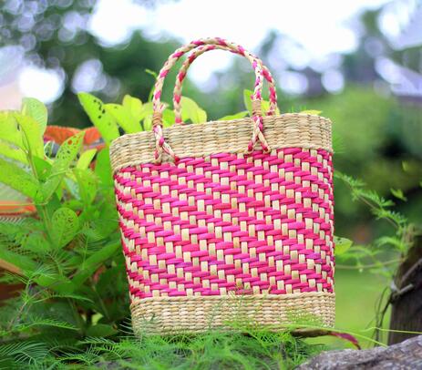 Kauna grass basket woven tote bag