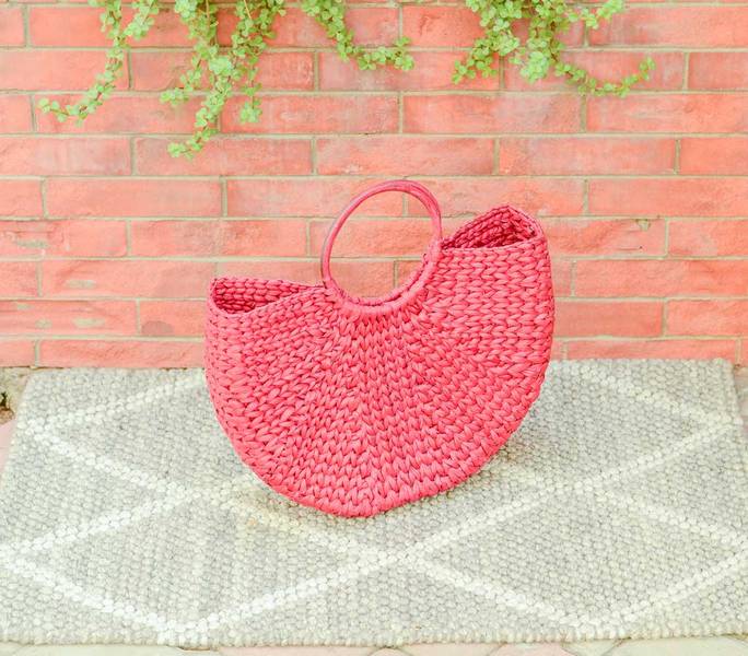 Handwoven kauna grass craft shopping bag