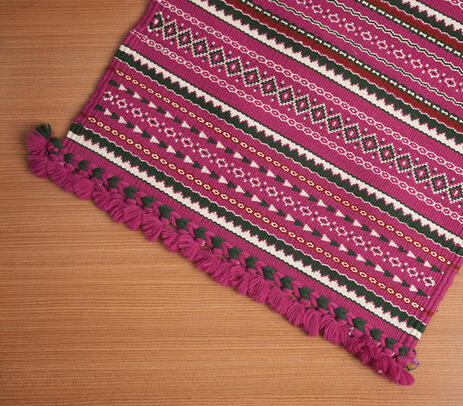 Handwoven woolen floor runner