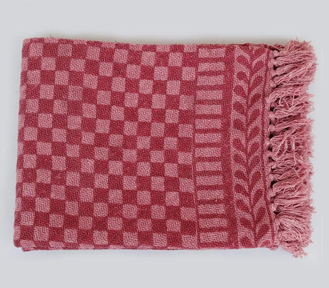 Hand block printed cotton throw