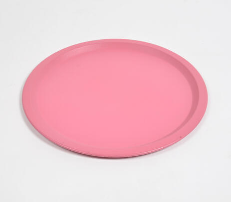 Pink plain round charger plate