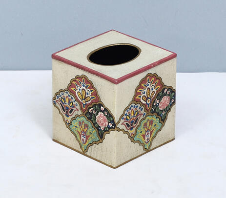 Hand painted iron tissue box