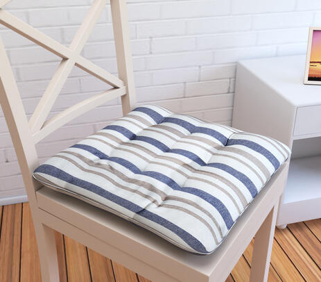 Handwoven cotton striped chair pad