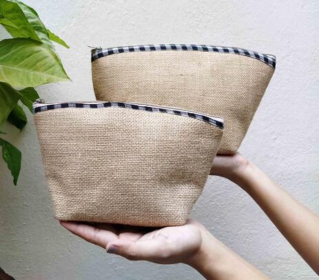 Hand stitched jute pouch bags