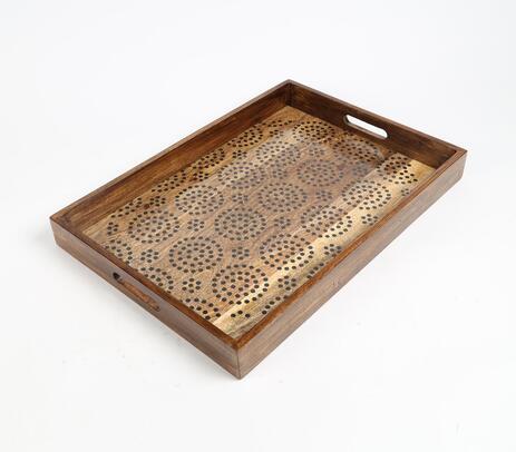 Bagru print mango wood serving tray