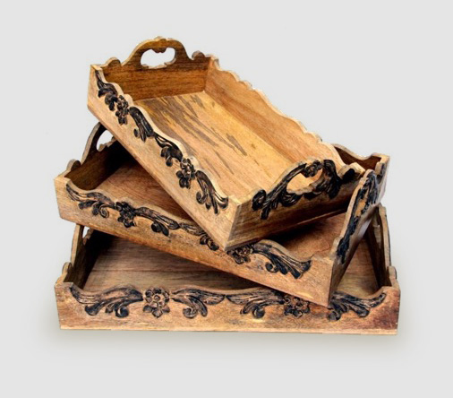 Handmade wooden serving tray