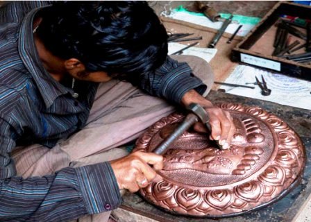 Banaras metal repousse craft