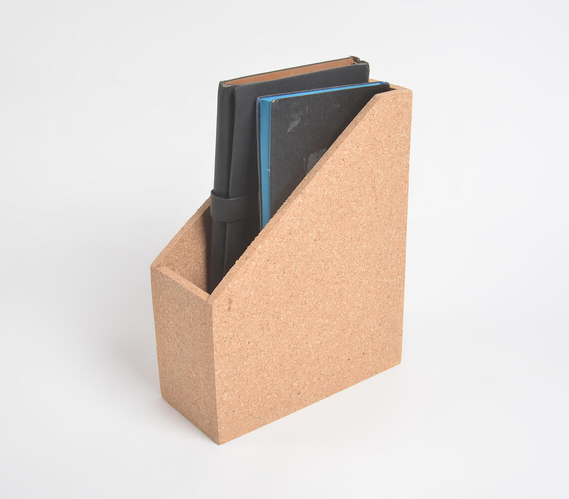 Minimal geometric cork magazine rack