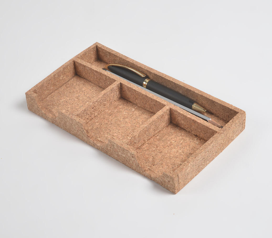 Classic cork office stationery organizer