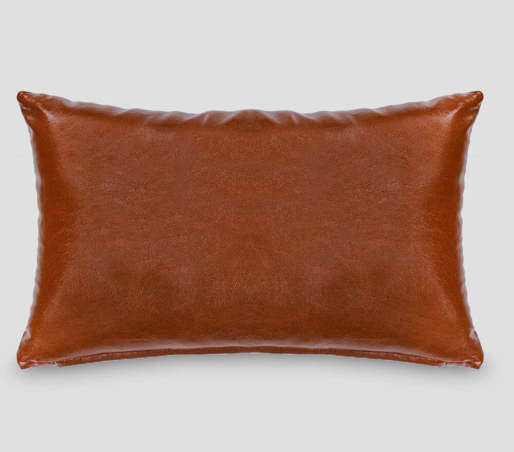 Classic faux leather lumbar cushion cover