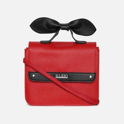 Top bow pu leather sling bag