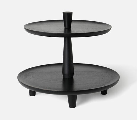 Classic black 2-tier cake stand