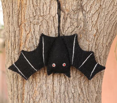 Handmade felt hanging bat