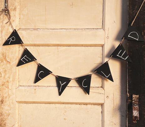 Handmade reclaimed wood chalkboard bunting