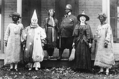 Locals posing in their Halloween disguises
