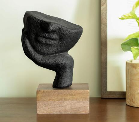 Papier mache ecomix black sculpture