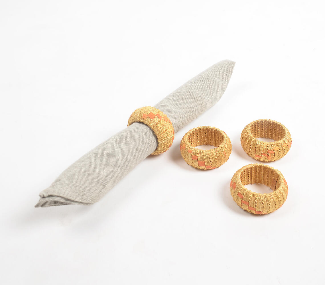 Statement iron & cane round napkin ring