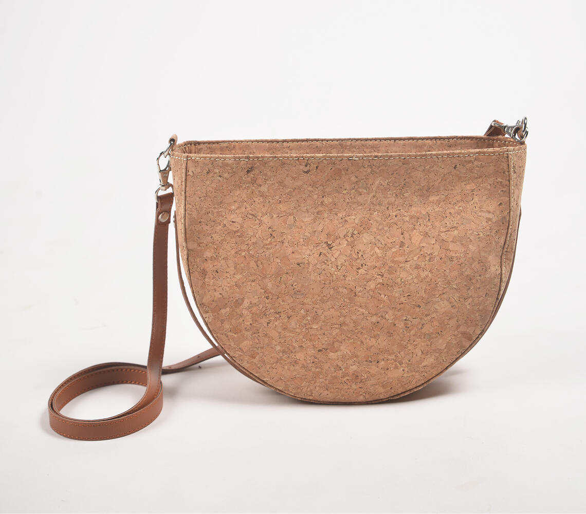 Conscious cork leather sling bag