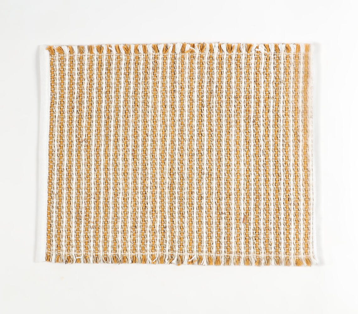 Handwoven seagrass striped placemat