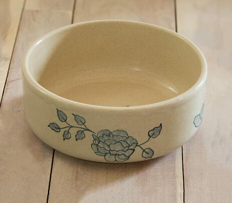 Floral ceramic salad bowl