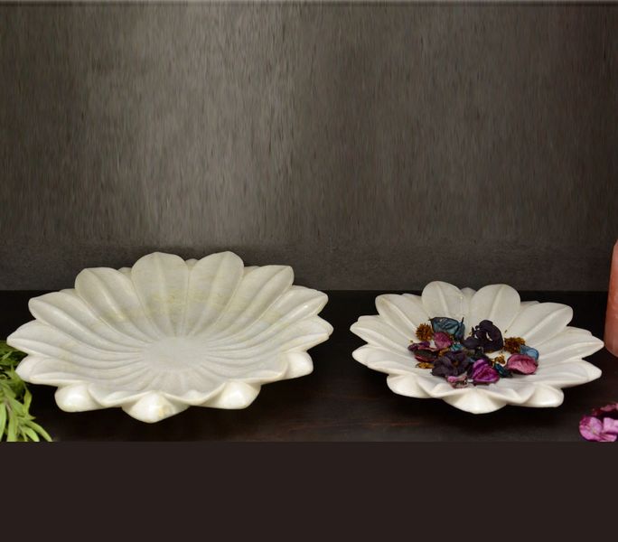 Hand carved marble decorative bowls
