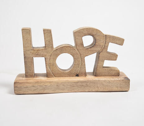Wooden 'hope' tabletop decorative