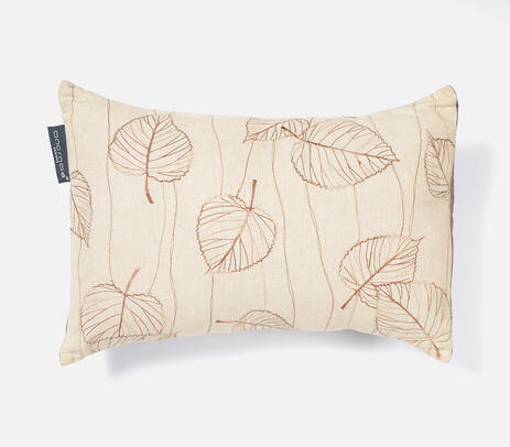 Embroidered autumn leaf design cushion cover