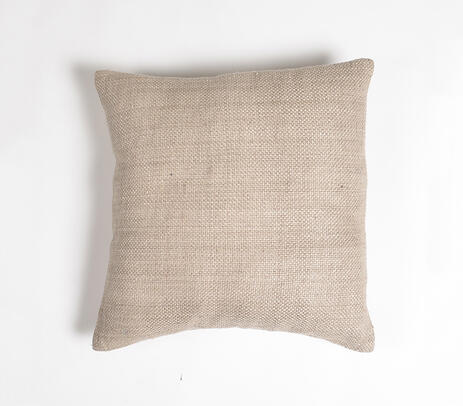 Cotton silk beige cushion cover