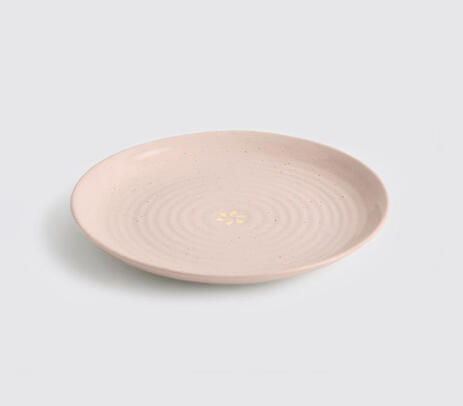 24k gold & clay stoneware dinner plate