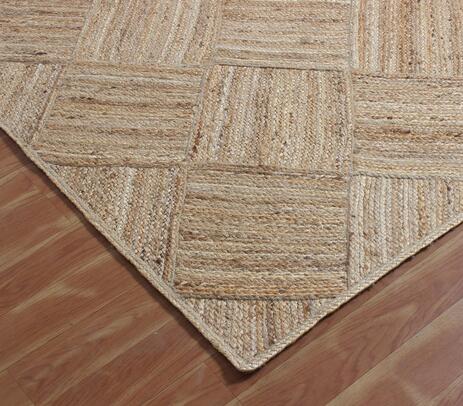 Hand braided Versailles parquet jute rug