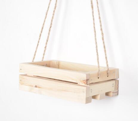 Wooden crate planter