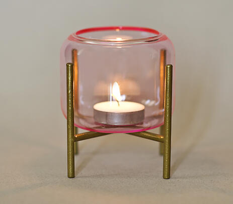 Handmade glass candle holder