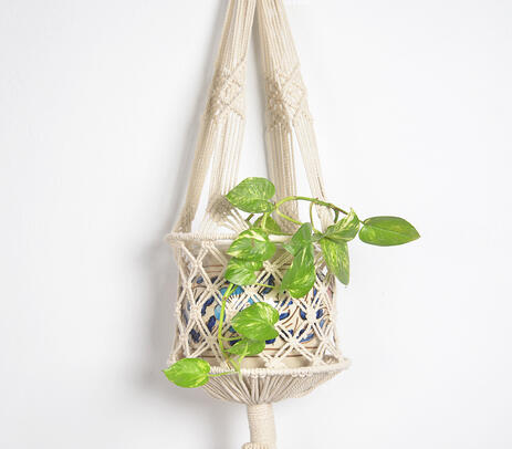 Macrame bohemian planter