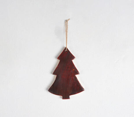 Enameled wooden hanging christmas ornaments